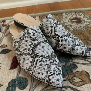 BOUTIQUE Studded Snakeskin Mules